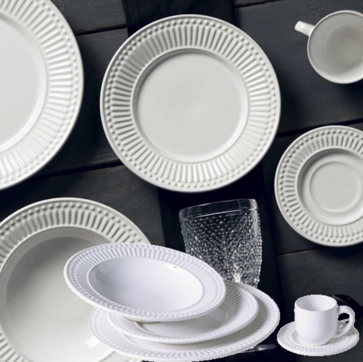 Aparelho de Jantar e Café Porto Brasil Roma 20 Peças – Branco