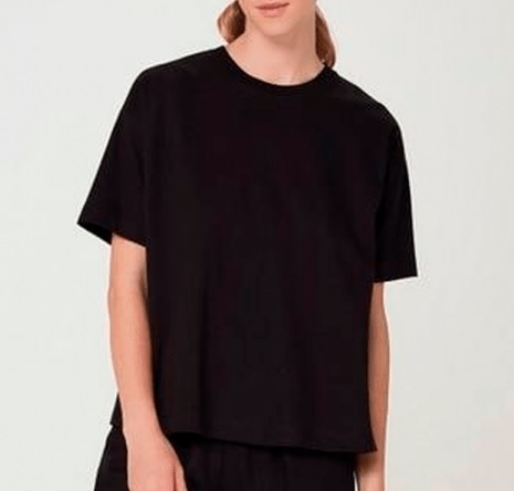 Blusa Feminina Oversized Manga Curta Em Malha De Algodão – hering