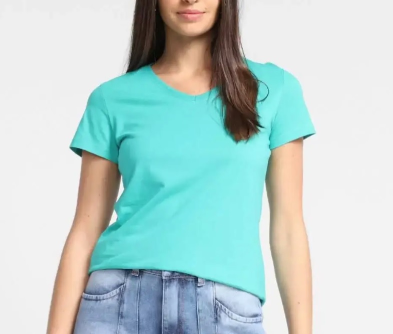 Camiseta Basicamente Baby Look Lisa