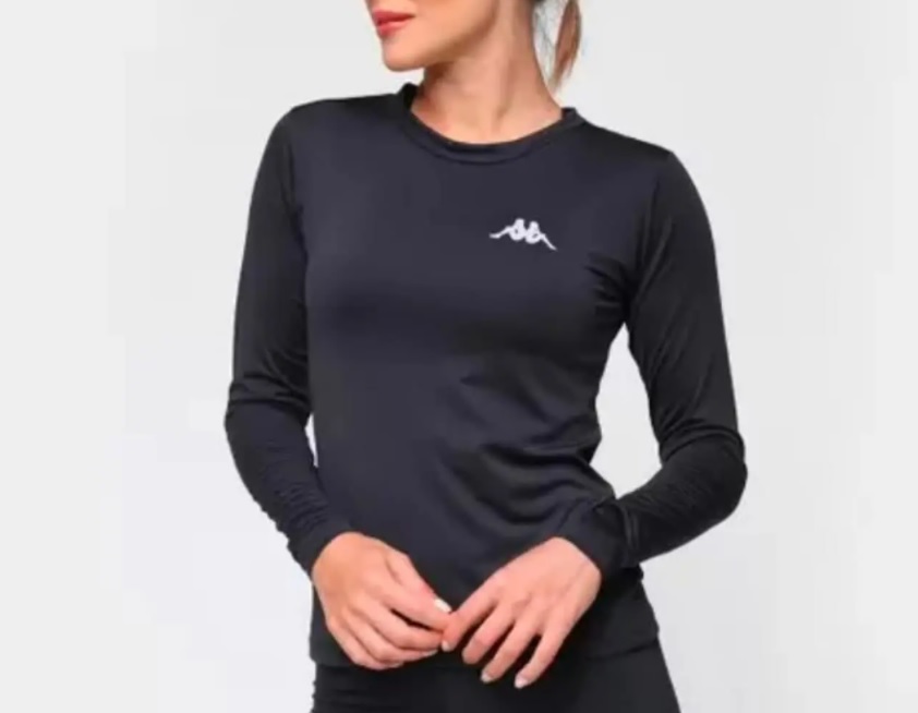Camiseta Kappa Térmica Grip Manga Longa Feminina