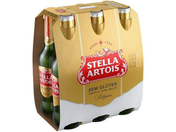 Cerveja Stella Artois Sem Glúten Puro Malte – Lager 6 Unidades Long Neck 330ml Cada