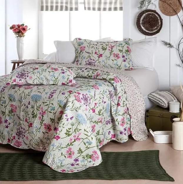 Colcha Casal Jolitex Poliéster Dyuri Upanema – Bege 3 Peças