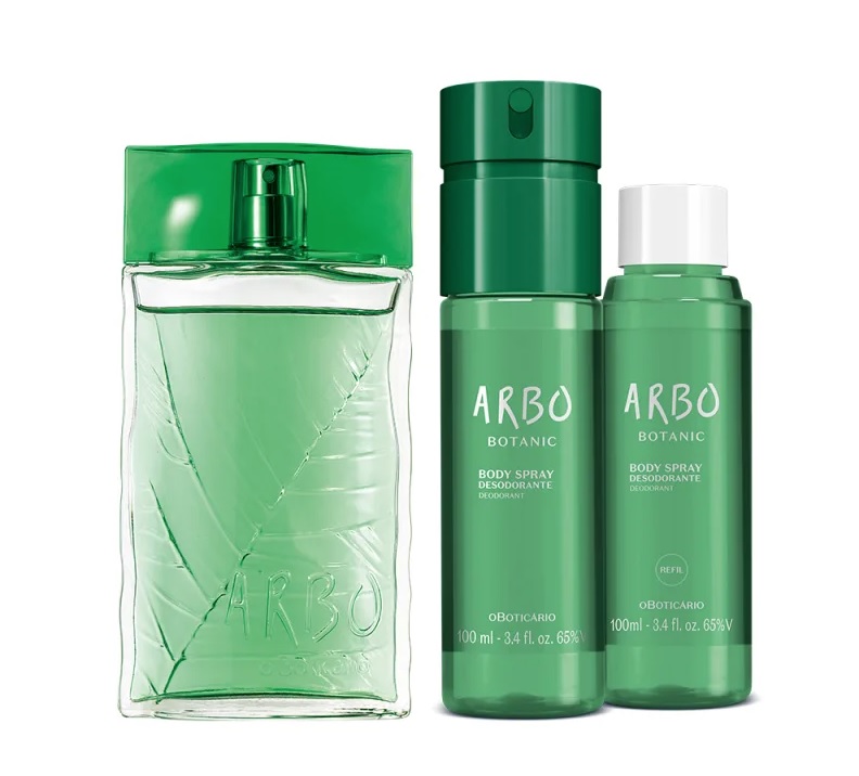 Combo Arbo Botanic: Desodorante Colônia 100ml + Body Spray 100ml + Refil Body Spray 100ml