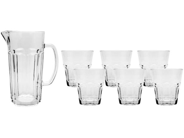 Conjunto de Jarra 1L e Copos 300ml de Vidro Haus – Pavillion 7 Peças