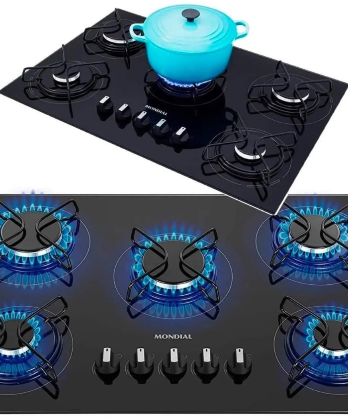 Cooktop 5 Bocas Mondial a Gás GLP Preto – CTG-02