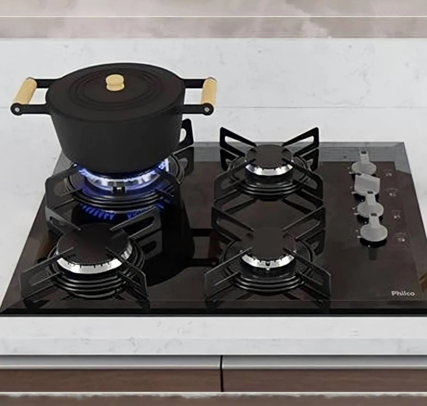 Cooktop 4 Bocas A Gás Cook Chef 4 Preto Philco 110V/220V - WT Promoções