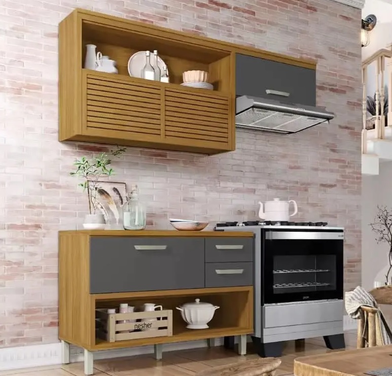 Cozinha Compacta Nesher Princesa – 3 Portas 2 Gavetas 100% MDF