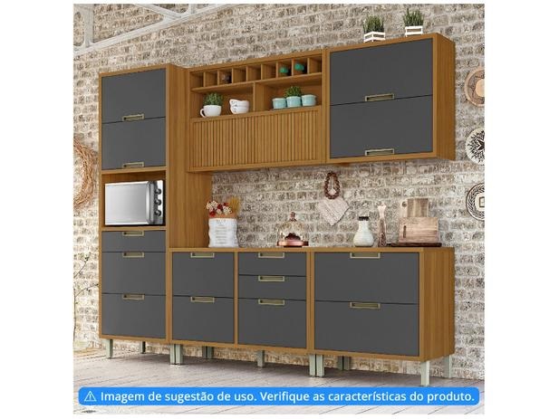 Cozinha Completa Cozinhas Nesher Imperatriz – com Balcão Nicho para Micro-ondas 7 Portas