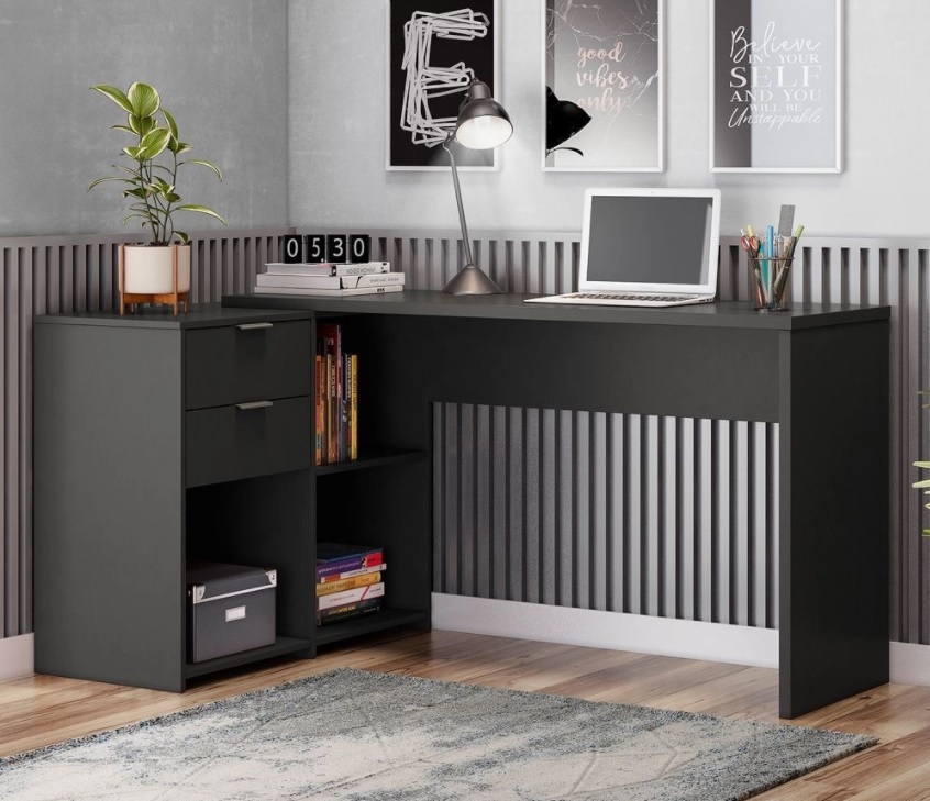 Escrivaninha com Tampo Giratório 2 Gavetas