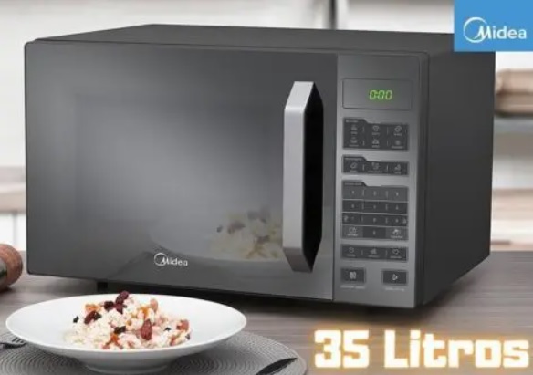Forno Micro-ondas 35L Prata Espelhado Midea MXSA35S1