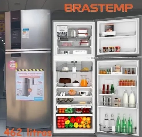 Geladeira Brastemp Frost Free 2 Portas BRM56 462L Inox – 110v