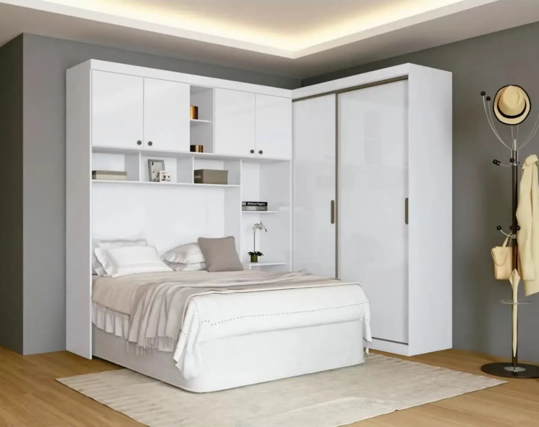 Guarda-roupa Casal de Canto 6 Portas 5 Gavetas – Santos Andirá Compacto Paris