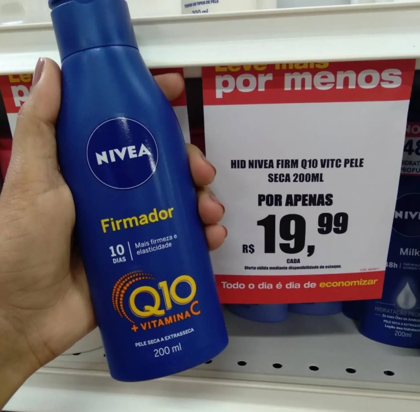 Hidratante Desodorante Firmador Q10 + Vitamina C Pele Seca, Nivea, 200 Ml