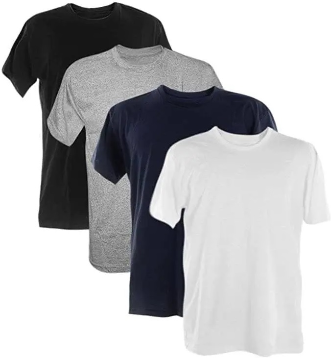 Kit 4 Camisetas 100% Algodão 30.1 Penteadas