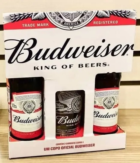 Kit Cerveja Budweiser 2 Unidades 330ml – com Copo