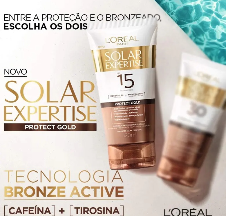 Protetor Solar Corporal L’Oréal Paris Solar Expertise Protect Gold FPS 15, 120ml