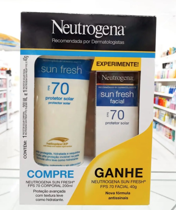 Protetor Solar Facial e Corporal Neutrogena FPS 70 – Sun Fresh