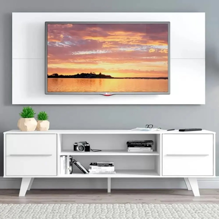 Rack Madesa Copenhagen e Painel para TV até 55 Polegadas