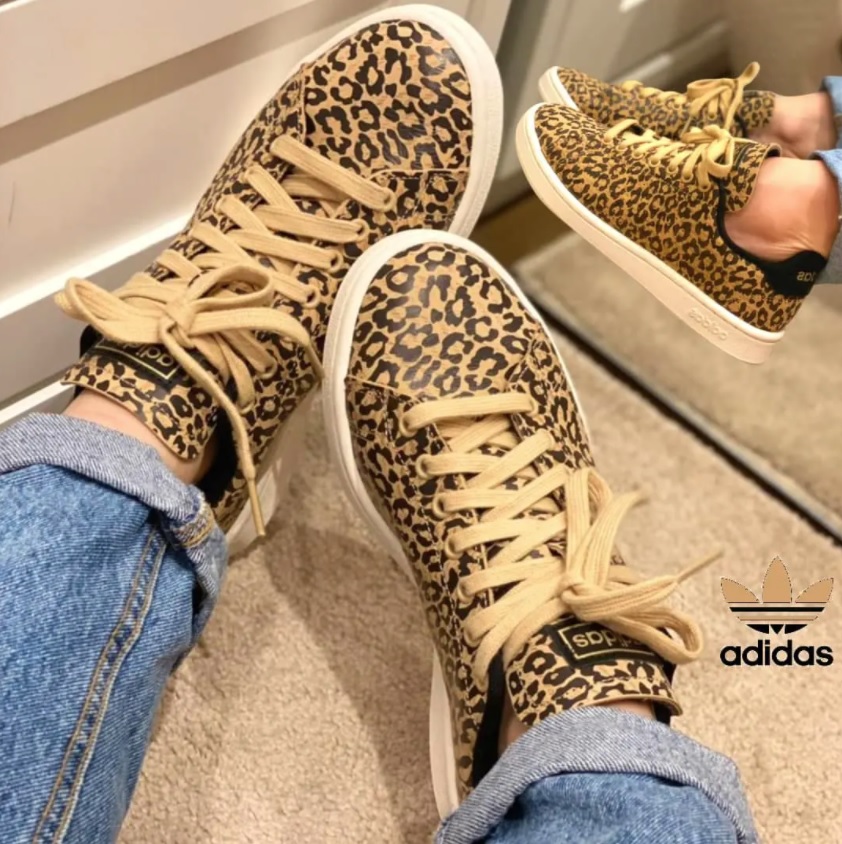 tênis infantil adidas advantage leopard