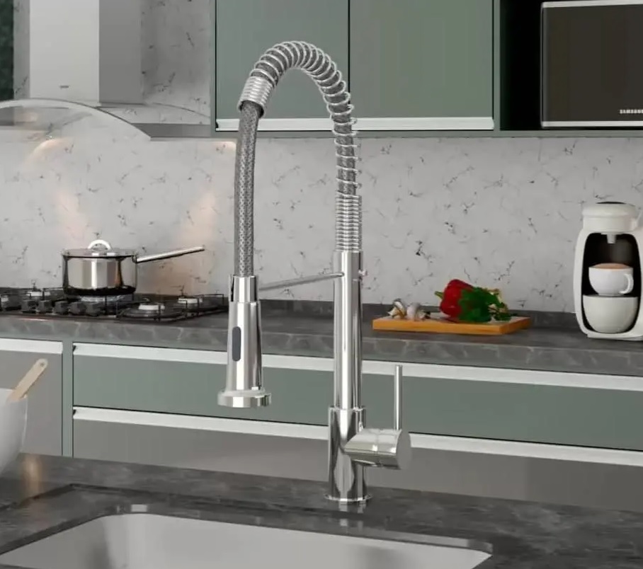 Torneira para Cozinha Gourmet de Mesa com Mola – Monocomando Cromado Nell AM-01