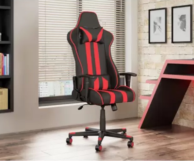 Cadeira Gamer Travel Max Reclinável – Preta e Vermelha Sports