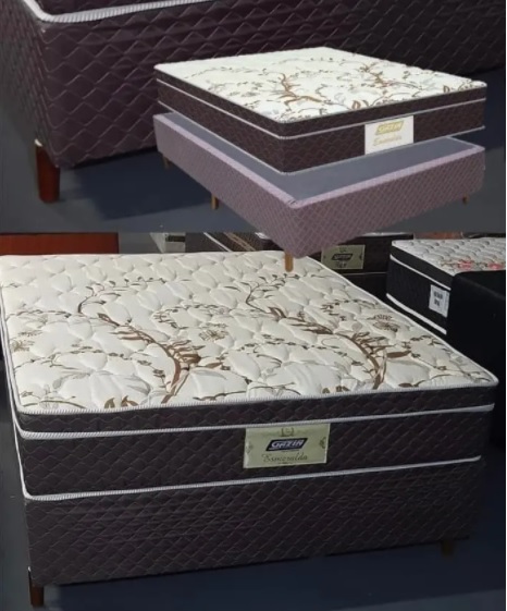 Cama Box Casal (Box + Colchão) Gazin – Mola Ensacada 63cm de Altura Esmeralda