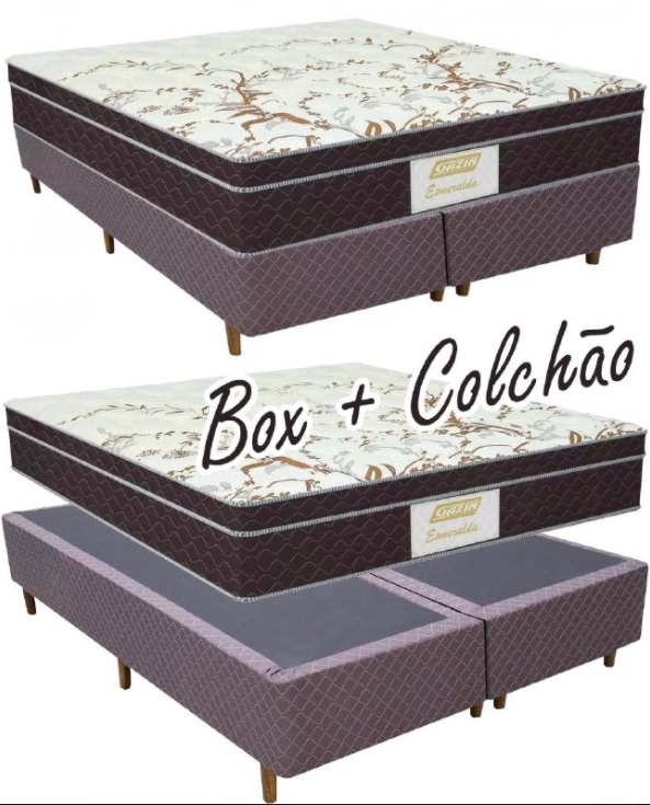 Cama Box Queen (Box + Colchão) Gazin – Mola Ensacada 53cm de Altura Esmeralda