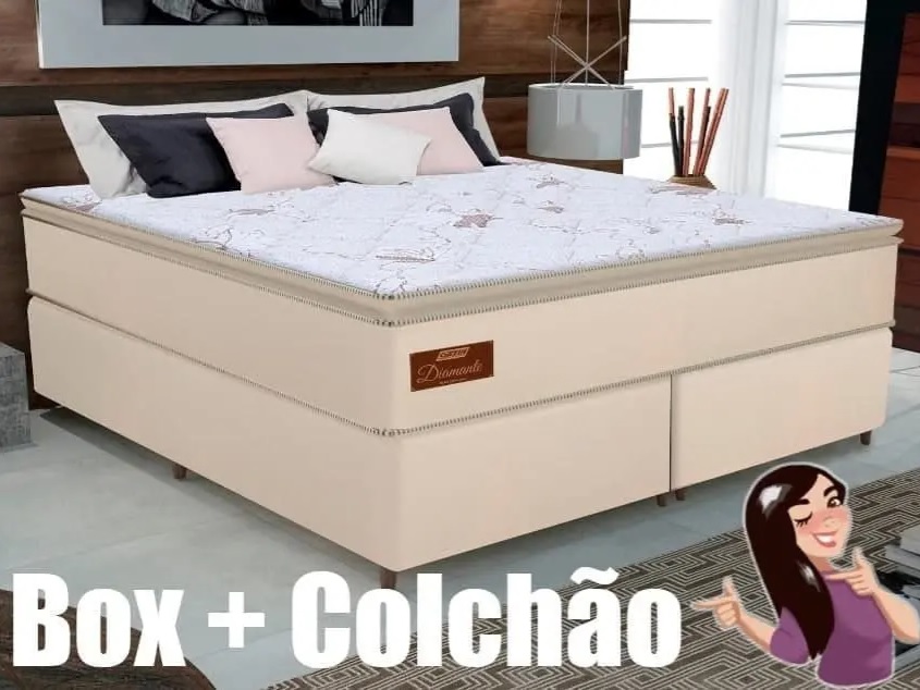 Cama Box Queen (Box + Colchão) Gazin – Mola Ensacada 53cm de Altura Esmeralda