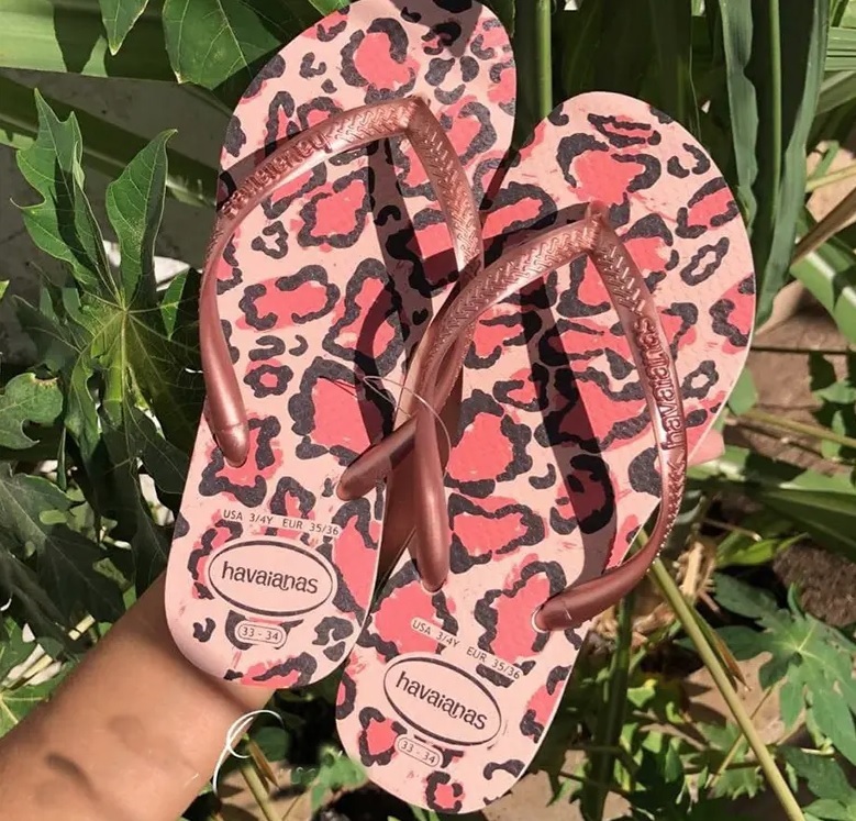 Chinelo Slim Animals, Havaianas, Feminino