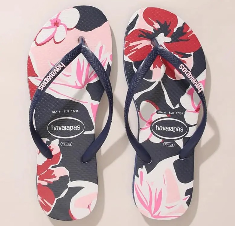 Chinelo Slim Floral Basic, Havaianas, Feminino