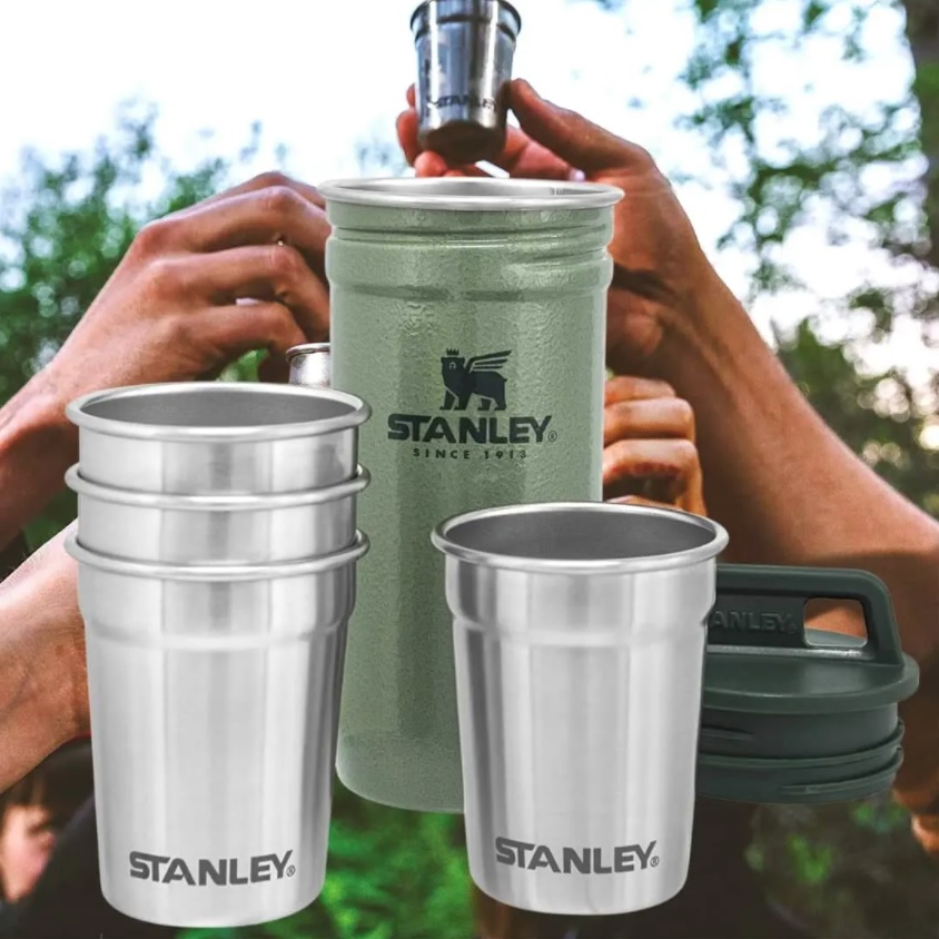Conjunto de copos de shot Stanley de aço inox e com estojo de transporte