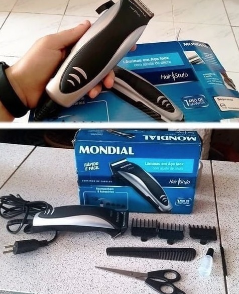 Cortador de Cabelos Mondial, Hair Stylo, 127V Preto/Prata – CR-02