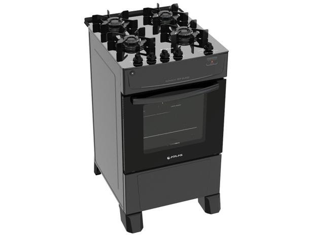 Fogão 4 Bocas Mesa de Vidro Atlas Preto – Acendimento Automático Mônaco Top Glass