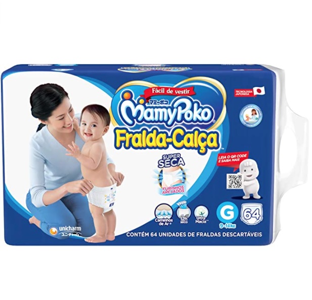 Fralda-Calça MamyPoko Tamanho G, 64 unidades