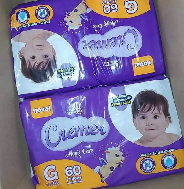 Fralda Cremer, G, Hiper, pacote de 60 (Embalagem pode variar)