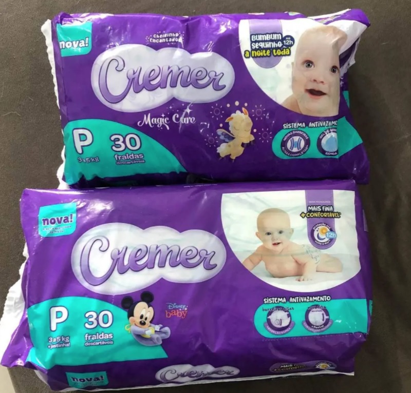 Fralda Cremer , P, Jumbinho, pacote de 30 (Embalagem pode variar)