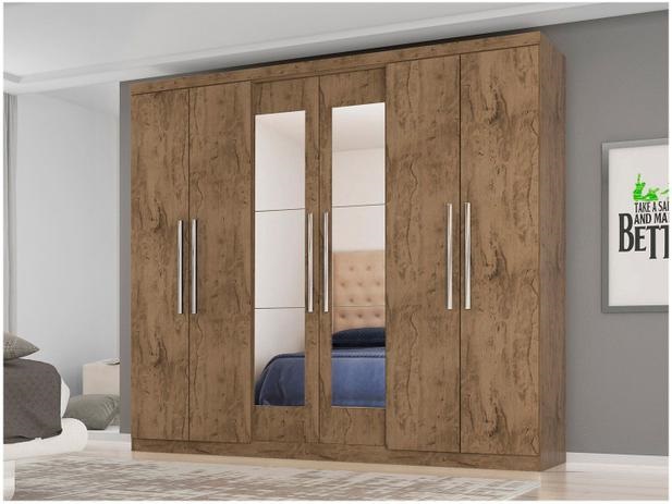 Guarda-roupa Casal 6 Portas 4 Gavetas – Araplac Bello com Espelho
