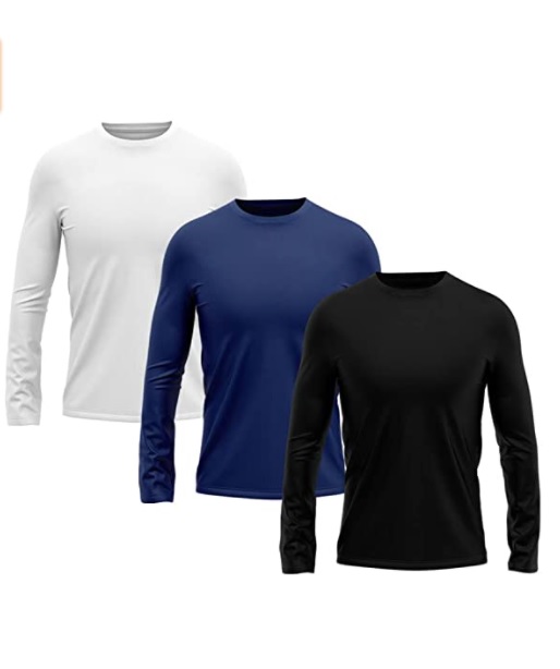 Kit 3 Camiseta Masculina Rony Versátil Manga Longa Segunda Pele Proteção Solar UV 50+