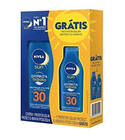 Kit NIVEA SUN Protetor Solar Protect & Hidrata FPS30 200ml + Protetor Solar Protect & Hidrata FPS30 100ml, Nivea