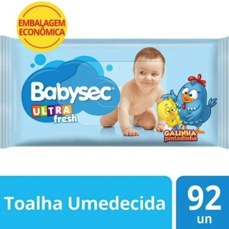 Lenço Umedecido Babysec Galinha Pintadinha 92 Lenços