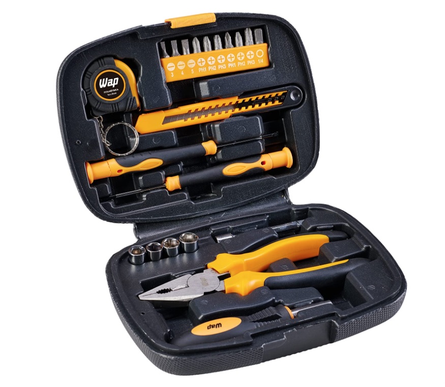Maleta de Ferramentas Manuais WAP MKF21 Maleta organizadora com 21 Acessórios