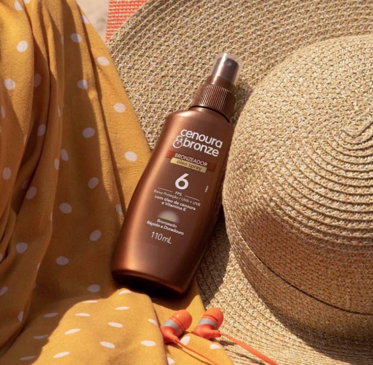 Óleo Bronzeador Spray Fps6, Cenoura e Bronze