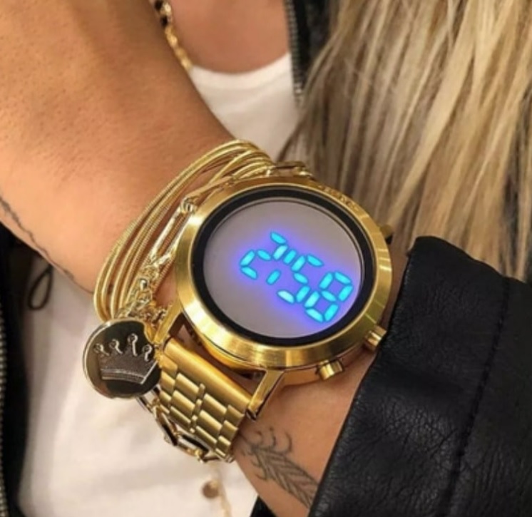 Relógio, Digital, Euro, EUBJ3407AA/T4P, Feminino, Dourado