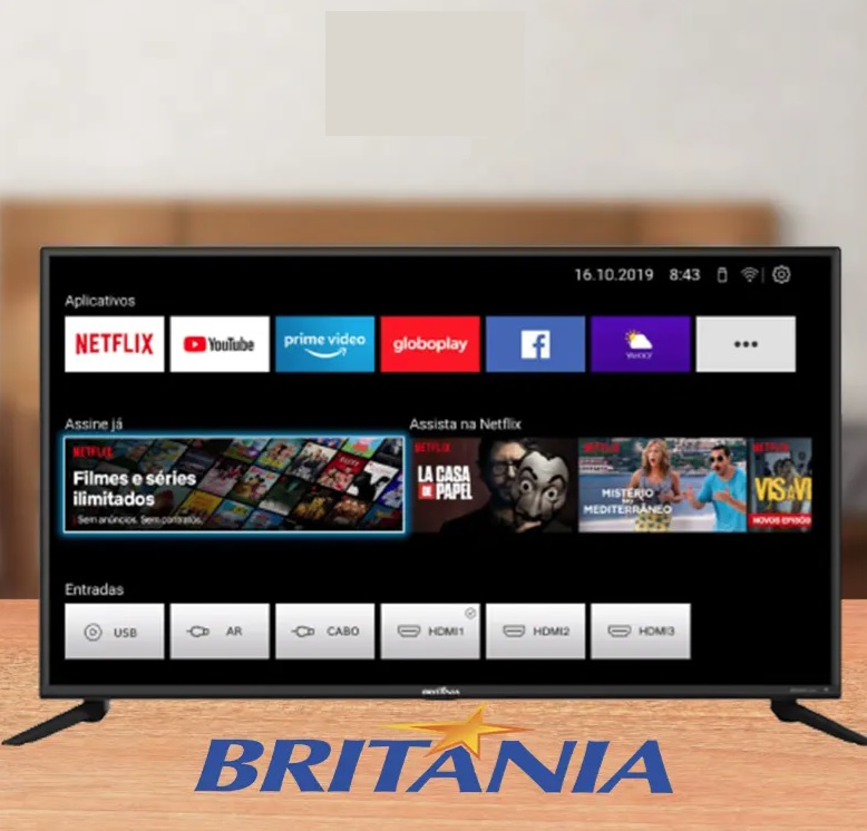 [ENCERRADA] Smart TV Britânia 42″ BTV42G70N5CF Full HD LED – Netflix