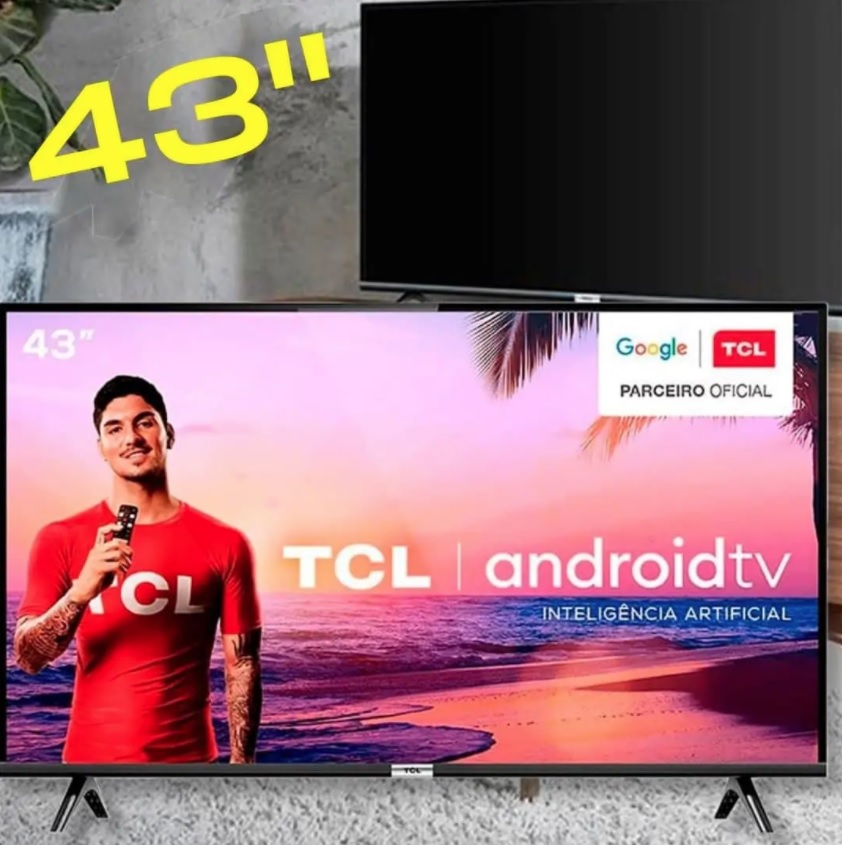 Smart TV TCL LED Full HD 43″ com Google Assistant, Controle Remoto com Comando de Voz e Wi-Fi