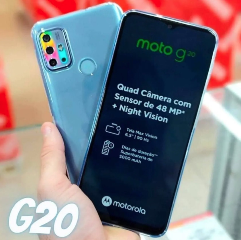 Smartphone Moto G20 64GB 4G Wi-Fi Tela 6.5” Dual Chip 4GB RAM Câmera Quádrupla + Selfie 13MP – Grafite