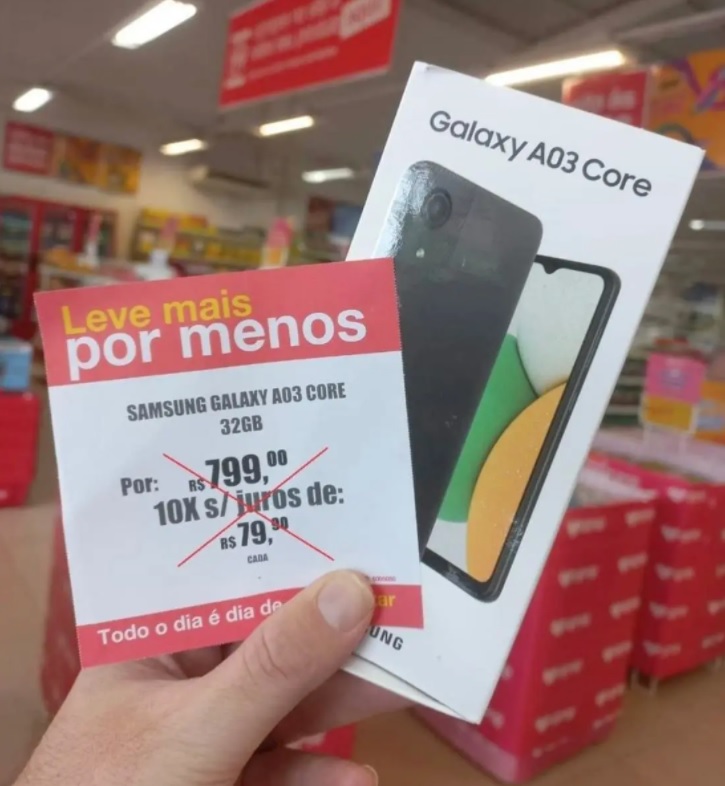 Smartphone Samsung Galaxy A03 Core 32GB Preto 4G – Octa-Core 2GB Ram 6,5” Câm 8MP + Selife 5MP