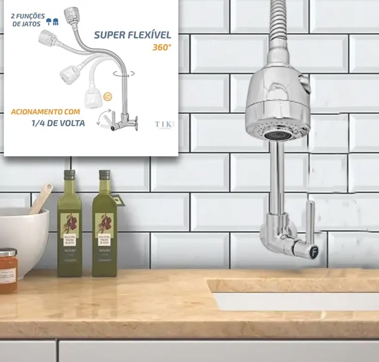 Torneira Cozinha De Parede Gourmet 1/4 Volta