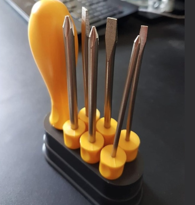 Tramontina 41110506 Jogo de Chaves de Fenda com Pontas Intercambiáveis, Conjunto de 6 Peças, Amarelo