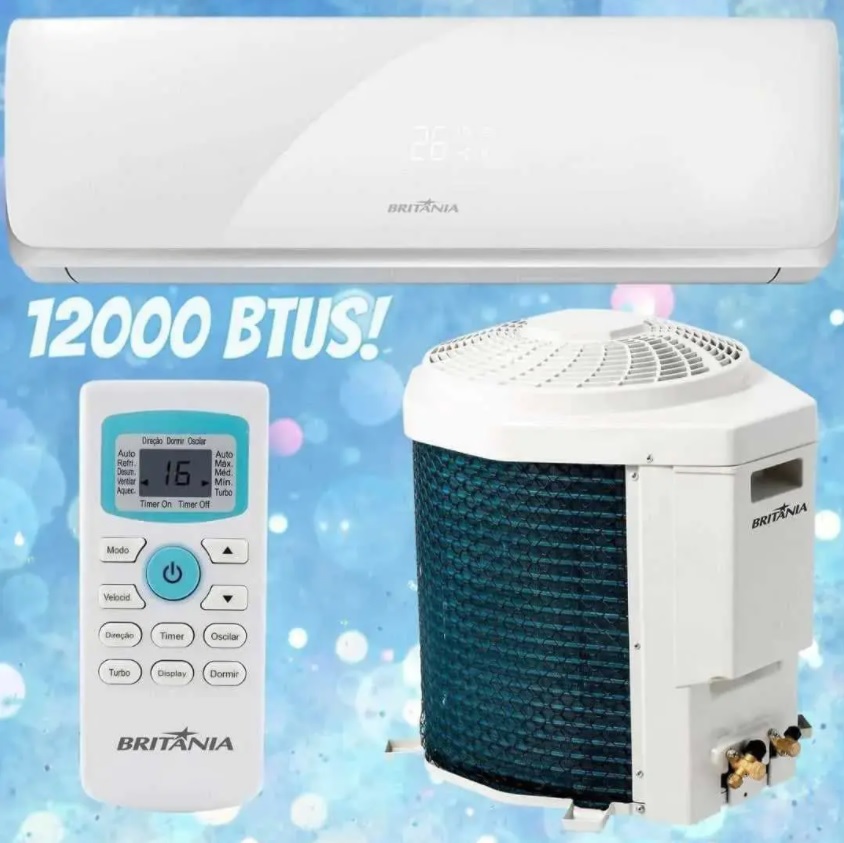 Ar Condicionado Split Hi Wall Britânia 12.000 BTU/h Frio Monofásico BAC12000TFM12 – 220 Volts